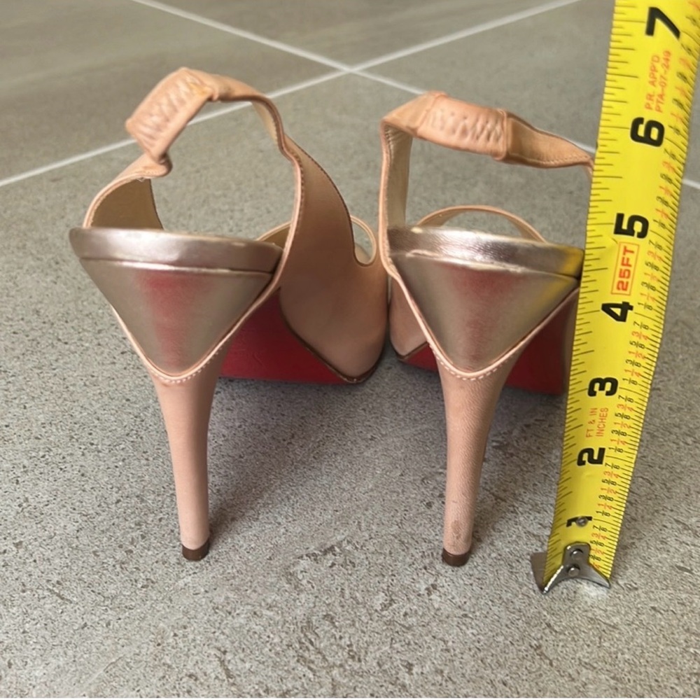 Christian Louboutin Nude Pink Peep-Toe Slingback Heels - Picture 2 of 3